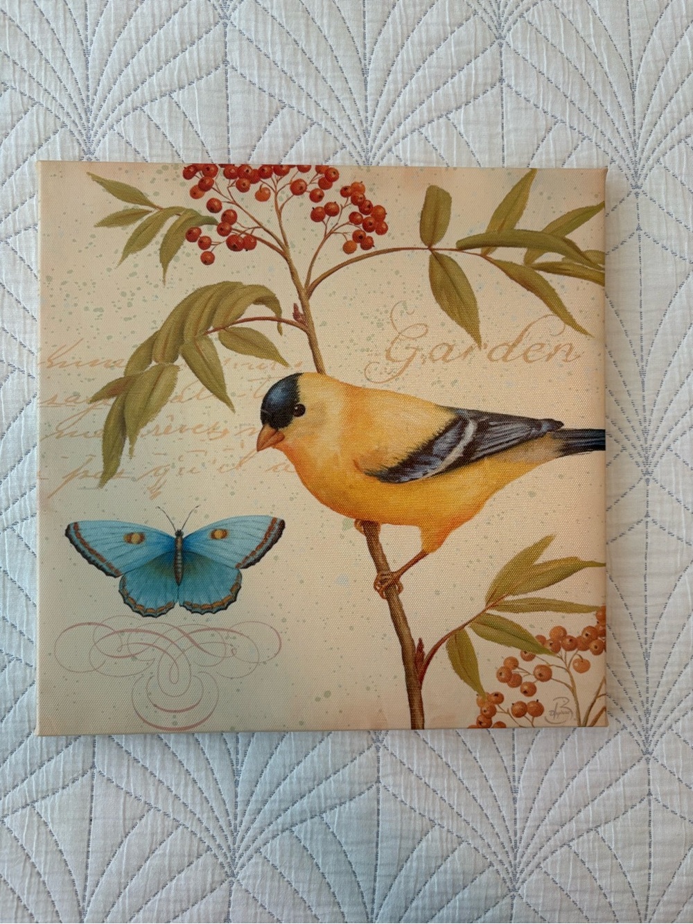 Botanical Garden Yellow Bird Wall Art